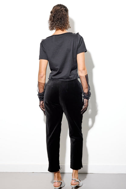 Black draped t-shirt - Nicole Quadrio